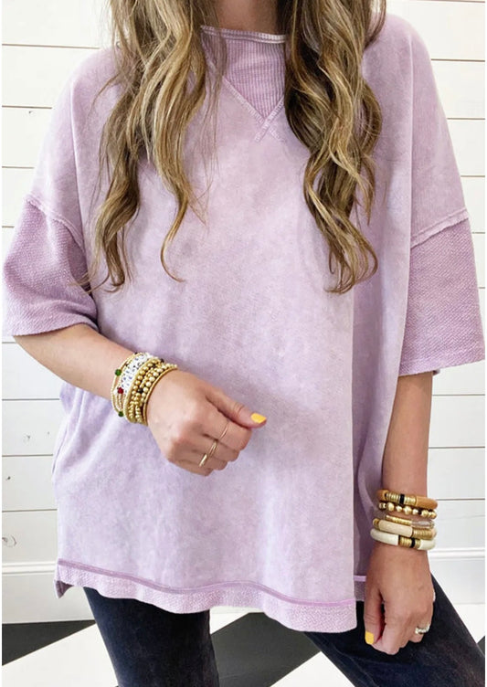 Just My Style, Oversize Mineral Wash Top (Small-2X).