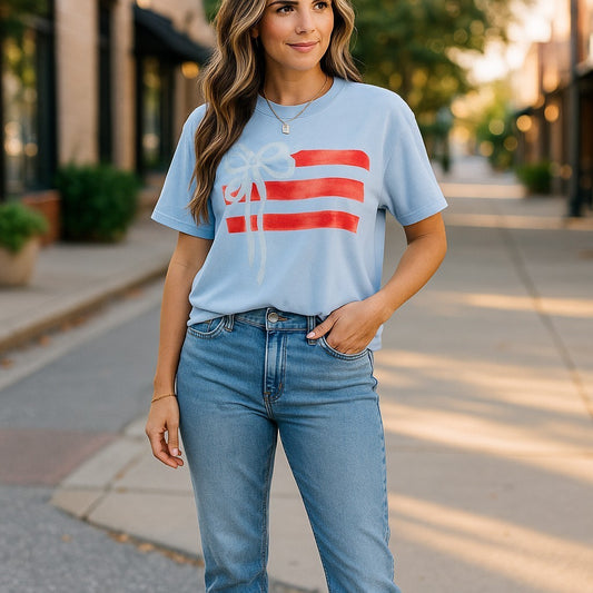 Stars of Blue and Red Stripes Too Tee