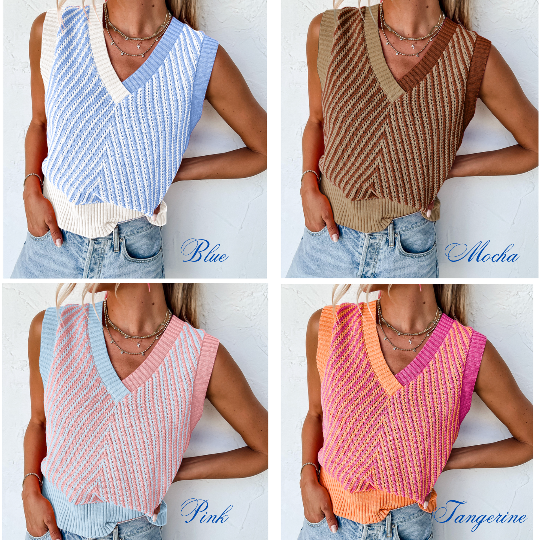 Go With It Striped Sweater Tank
