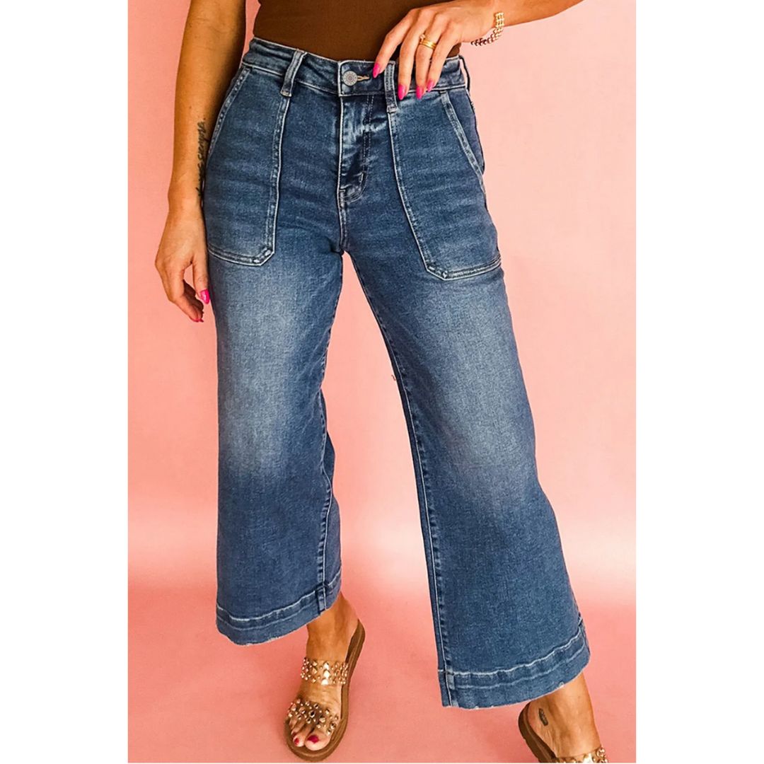 Setting The Record Straight, Wide Leg Crop Jeans