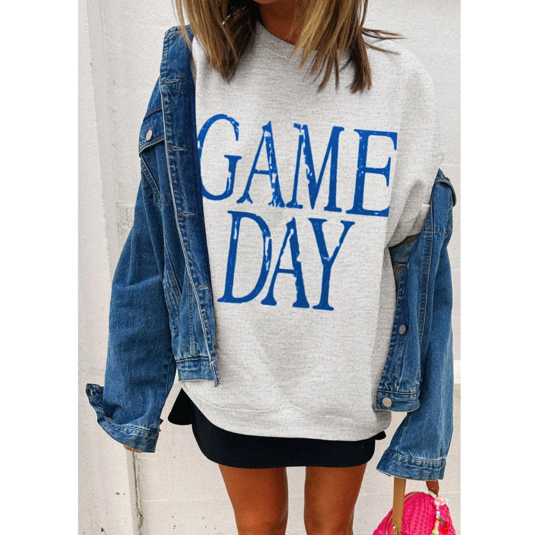 Game Day Girl, Long Sleeve Oversize Graphic Pullover