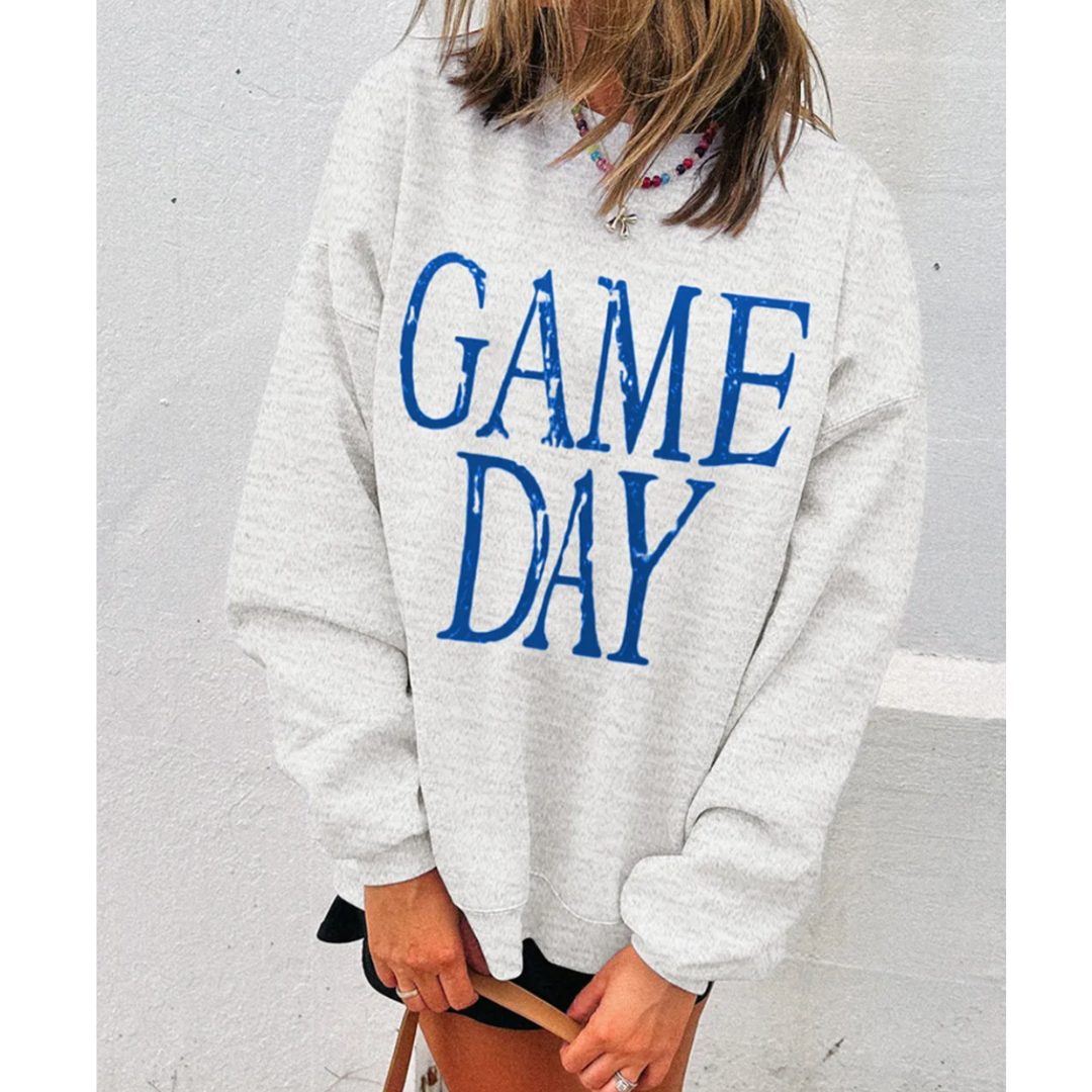 Game Day Girl, Long Sleeve Oversize Graphic Pullover