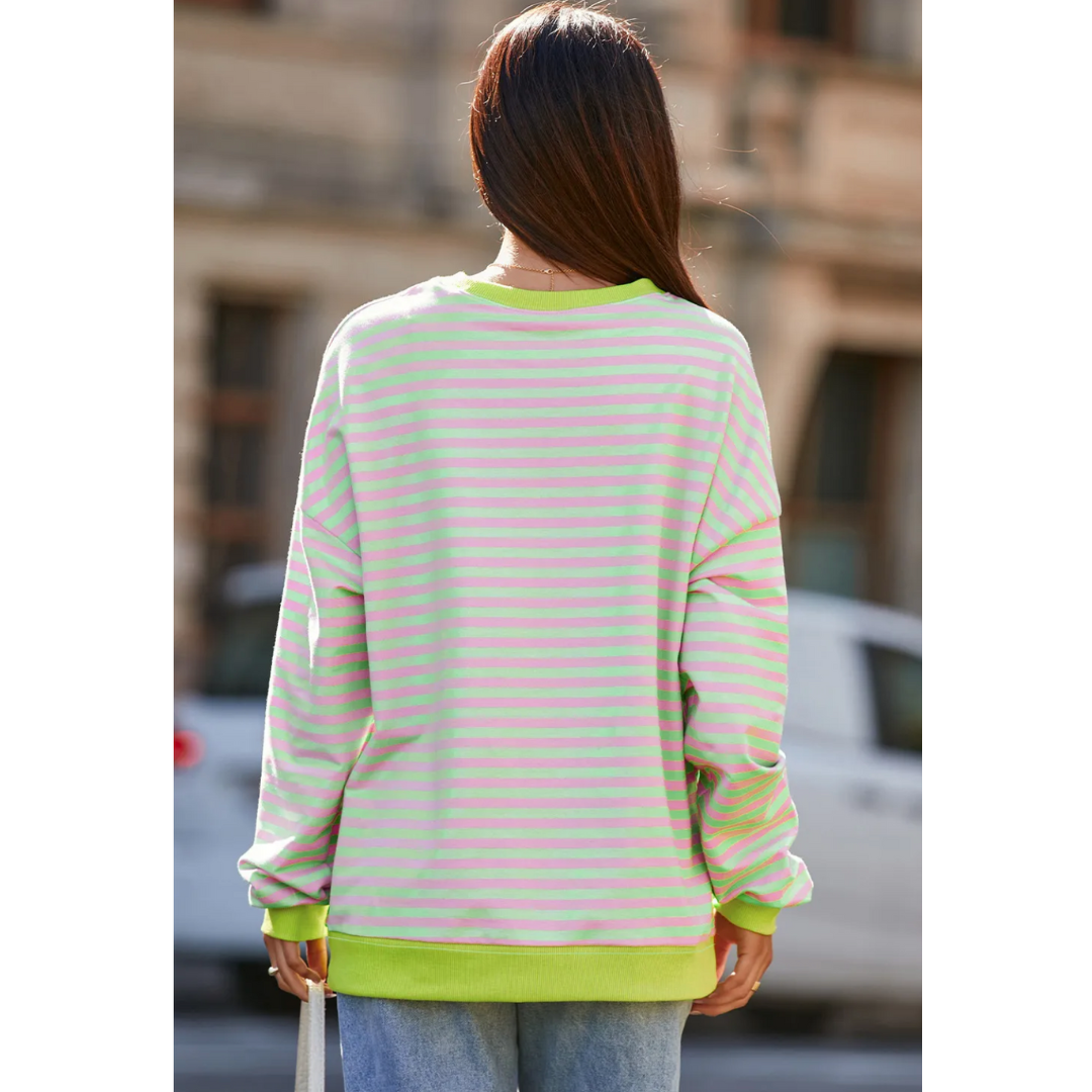 Take Your Turn, Long Sleeve Stripe Tunic Top