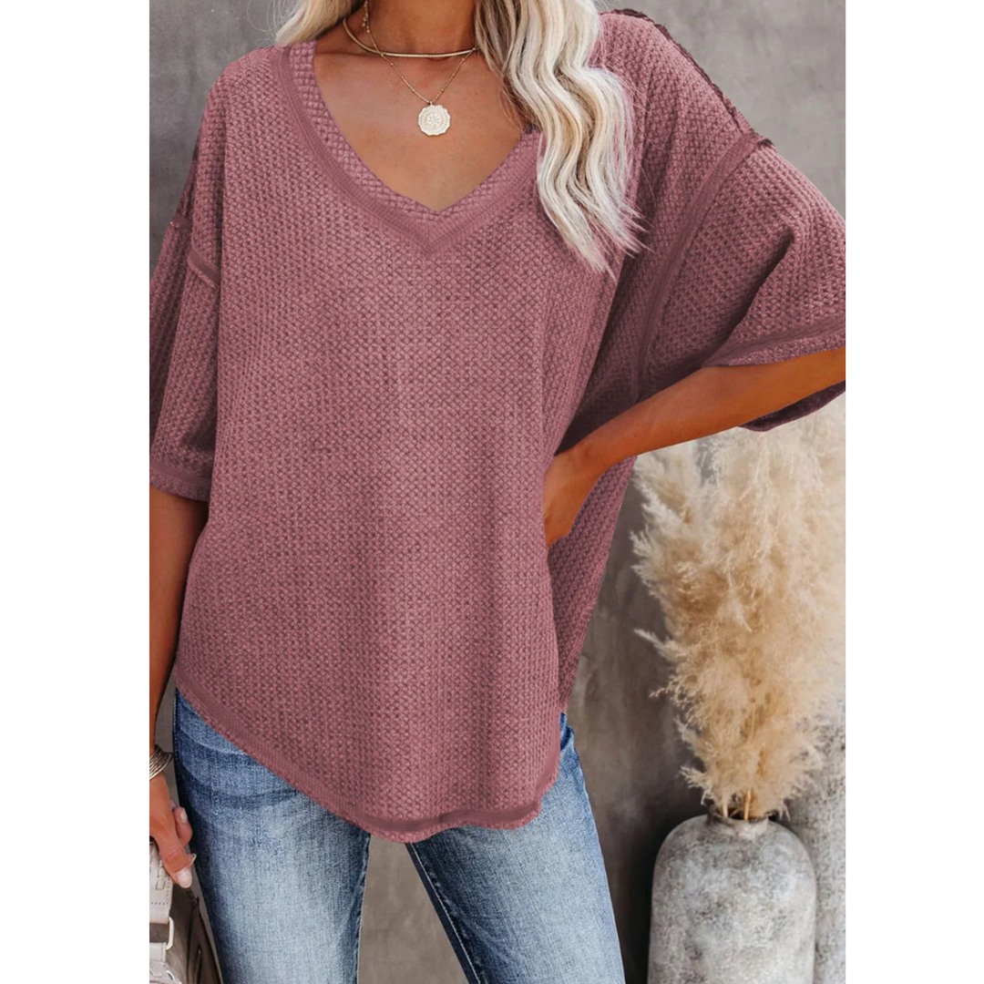 In Complete Harmony, Short Sleeve Waffle Tunic