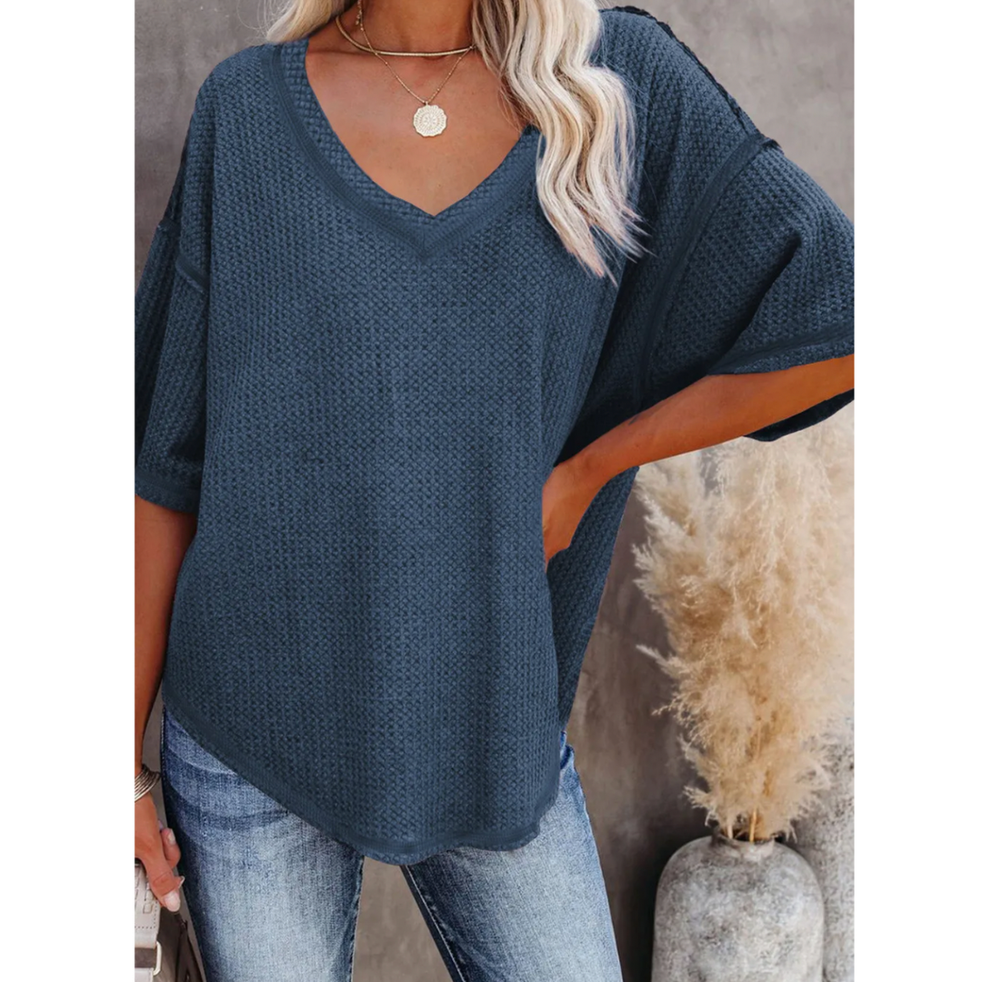 In Complete Harmony, Short Sleeve Waffle Tunic