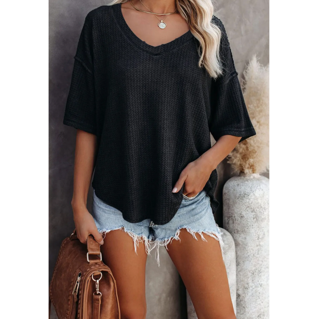 In Complete Harmony, Short Sleeve Waffle Tunic