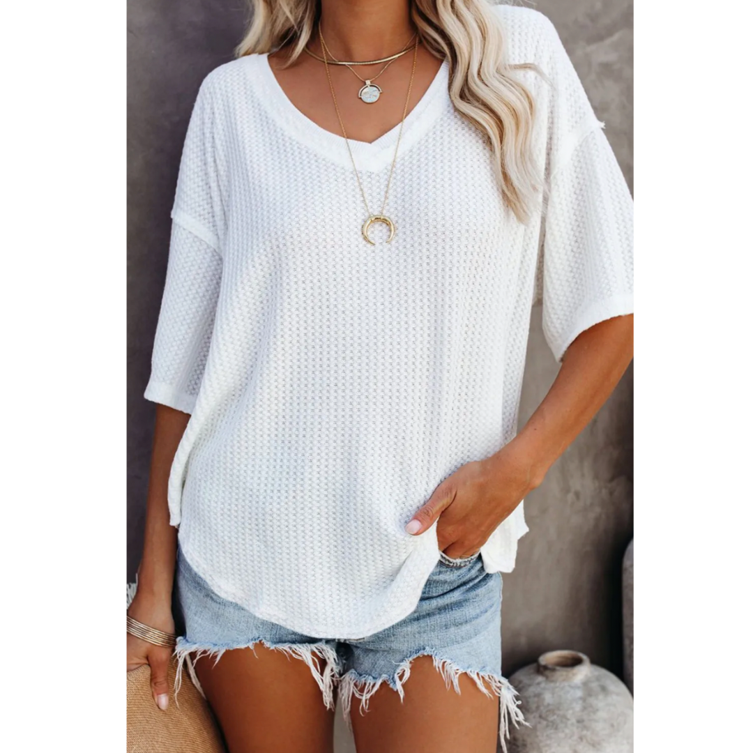 In Complete Harmony, Short Sleeve Waffle Tunic