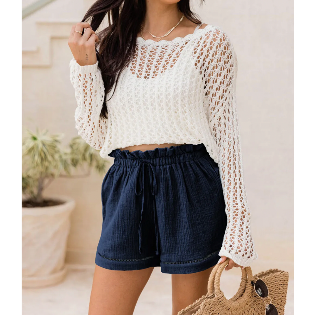 Get The Look, High Waist Drawstring Paperbag Shorts