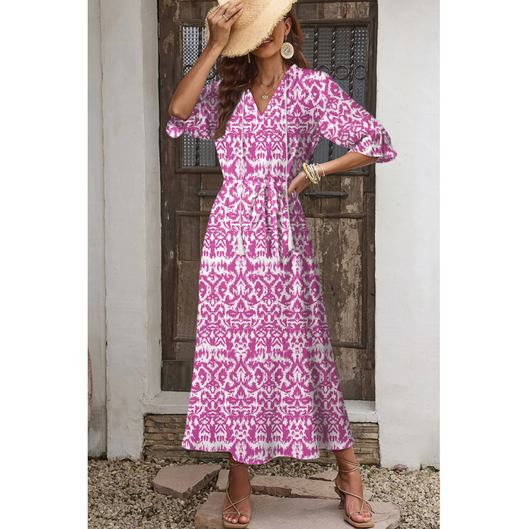 Waiting For Daylight, Short Sleeve Floral Maxi Dress