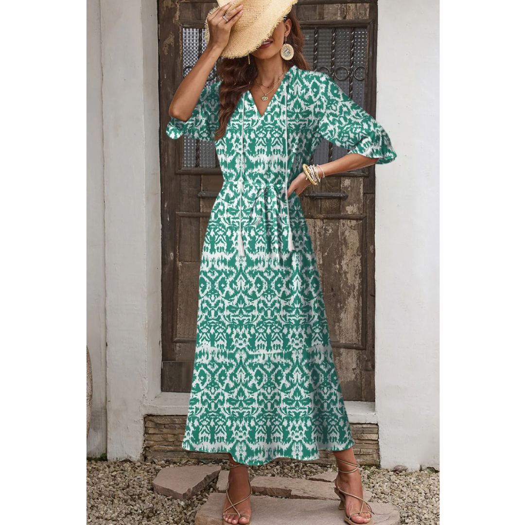 Waiting For Daylight, Short Sleeve Floral Maxi Dress