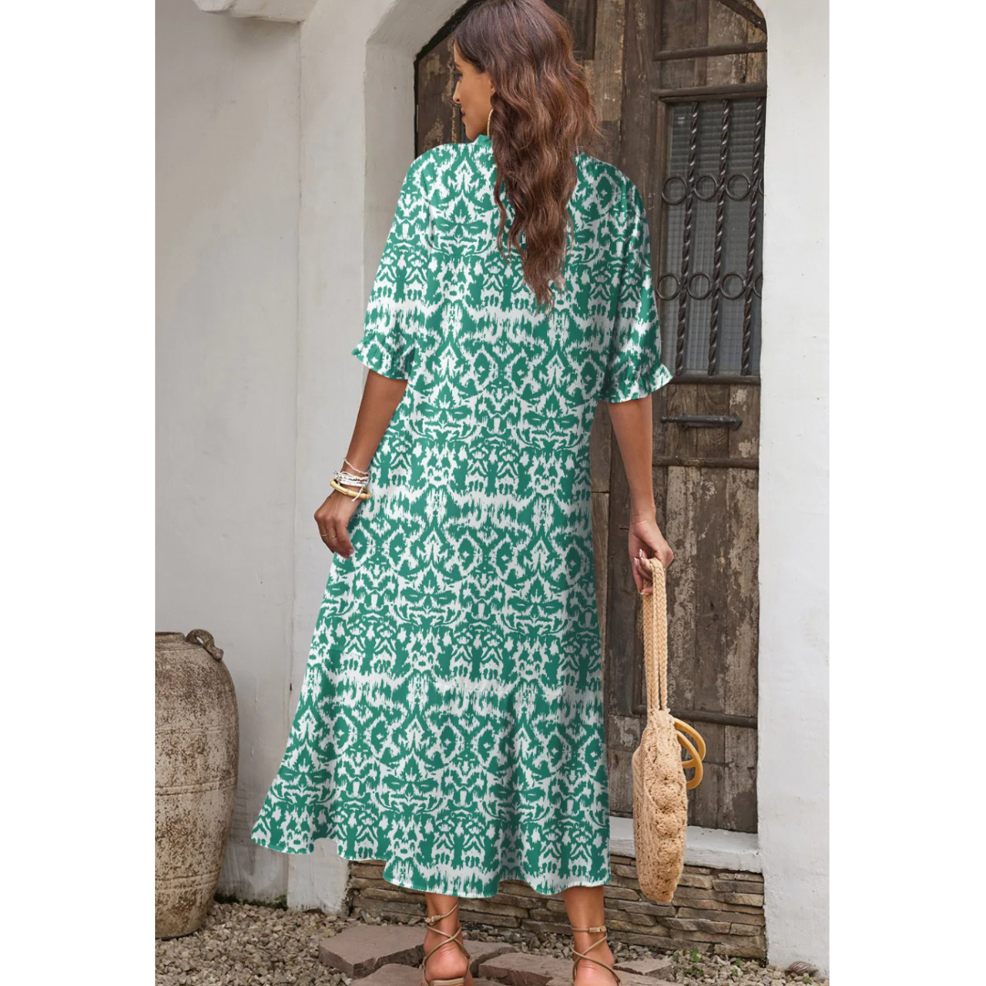 Waiting For Daylight, Short Sleeve Floral Maxi Dress