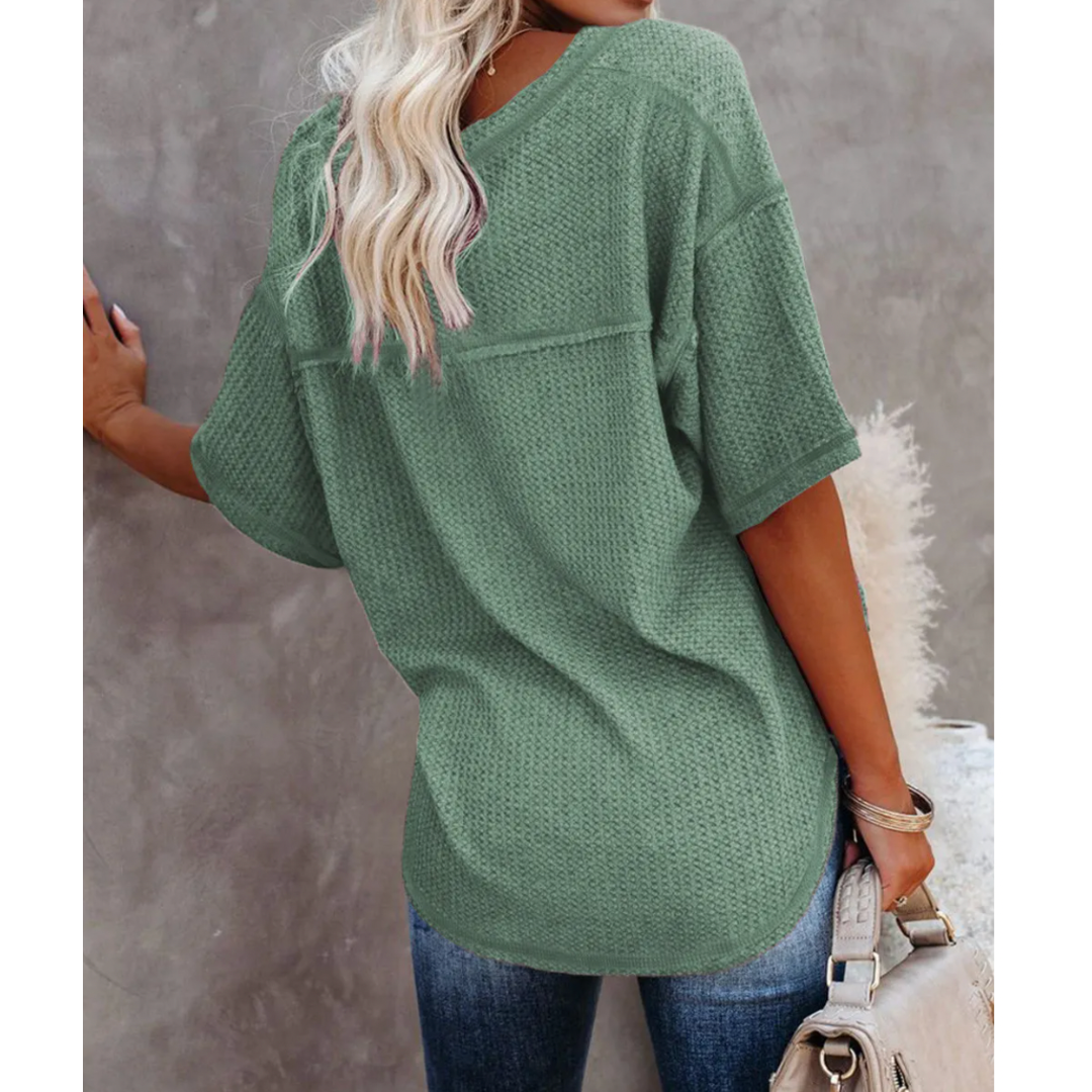 In Complete Harmony, Short Sleeve Waffle Tunic