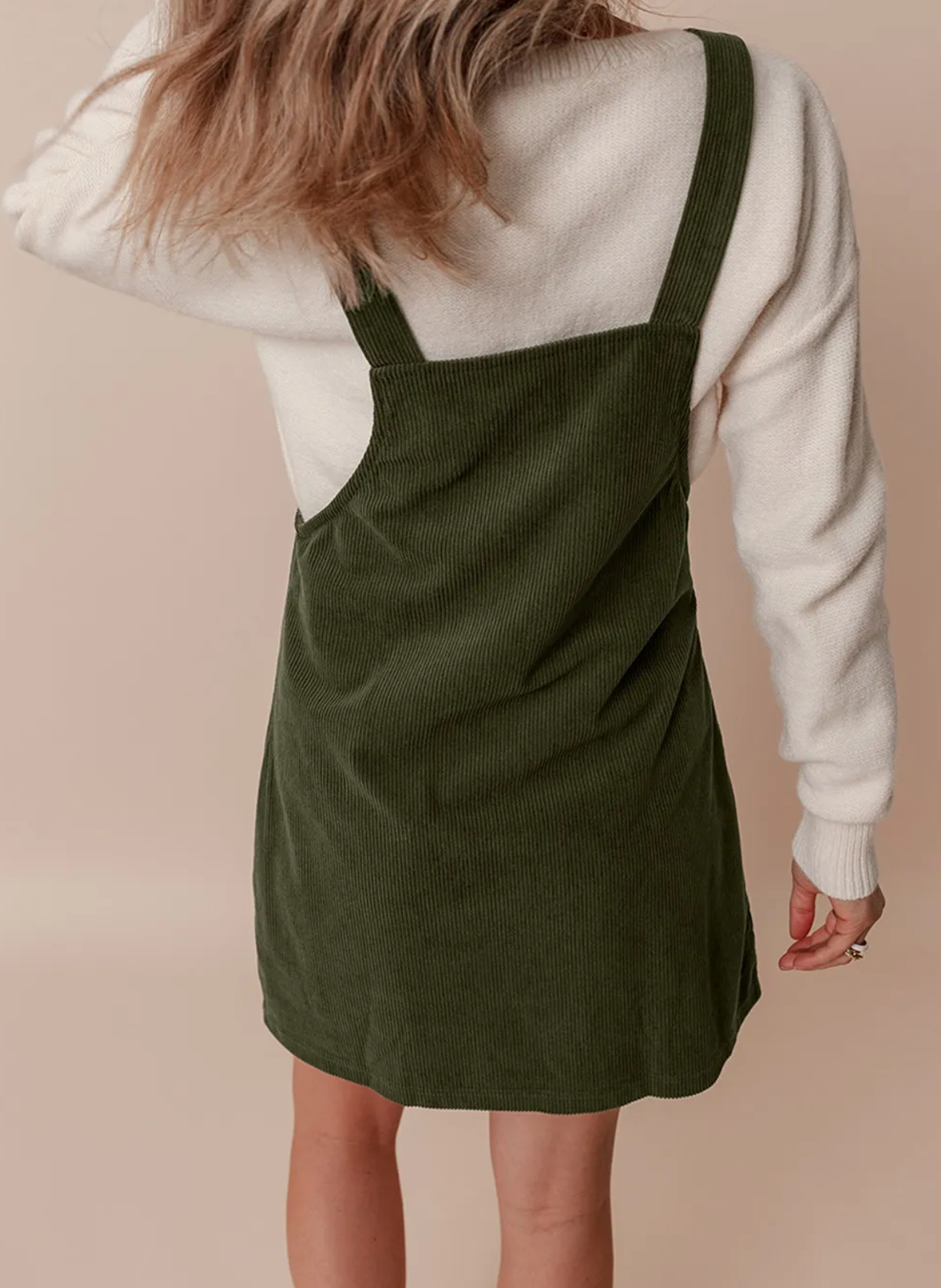 Olive You Forever, Corduroy Overall Dress
