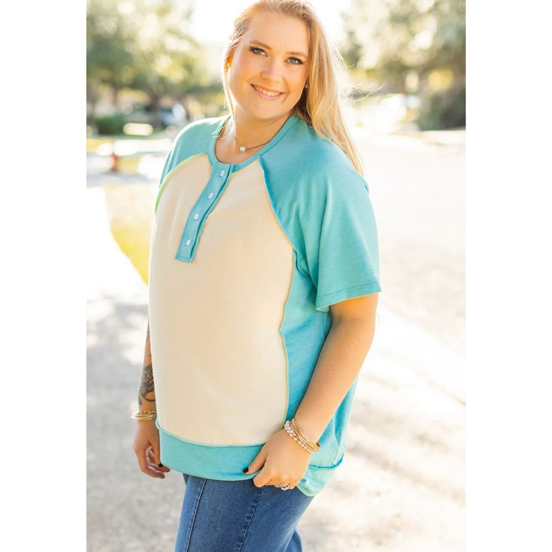 It's About Time, Short Sleeve Colorblock Top