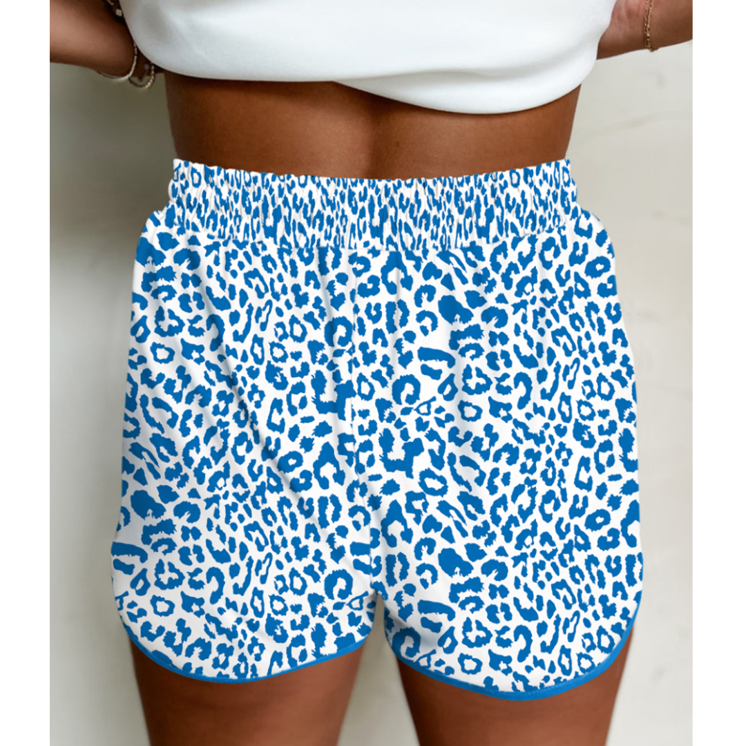 A Day Off, Leopard Drawstring Shorts With Pockets
