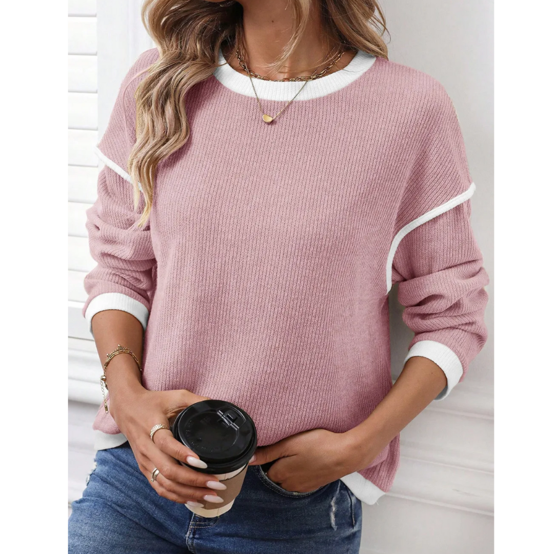 Blush Breeze Contrast Pullover