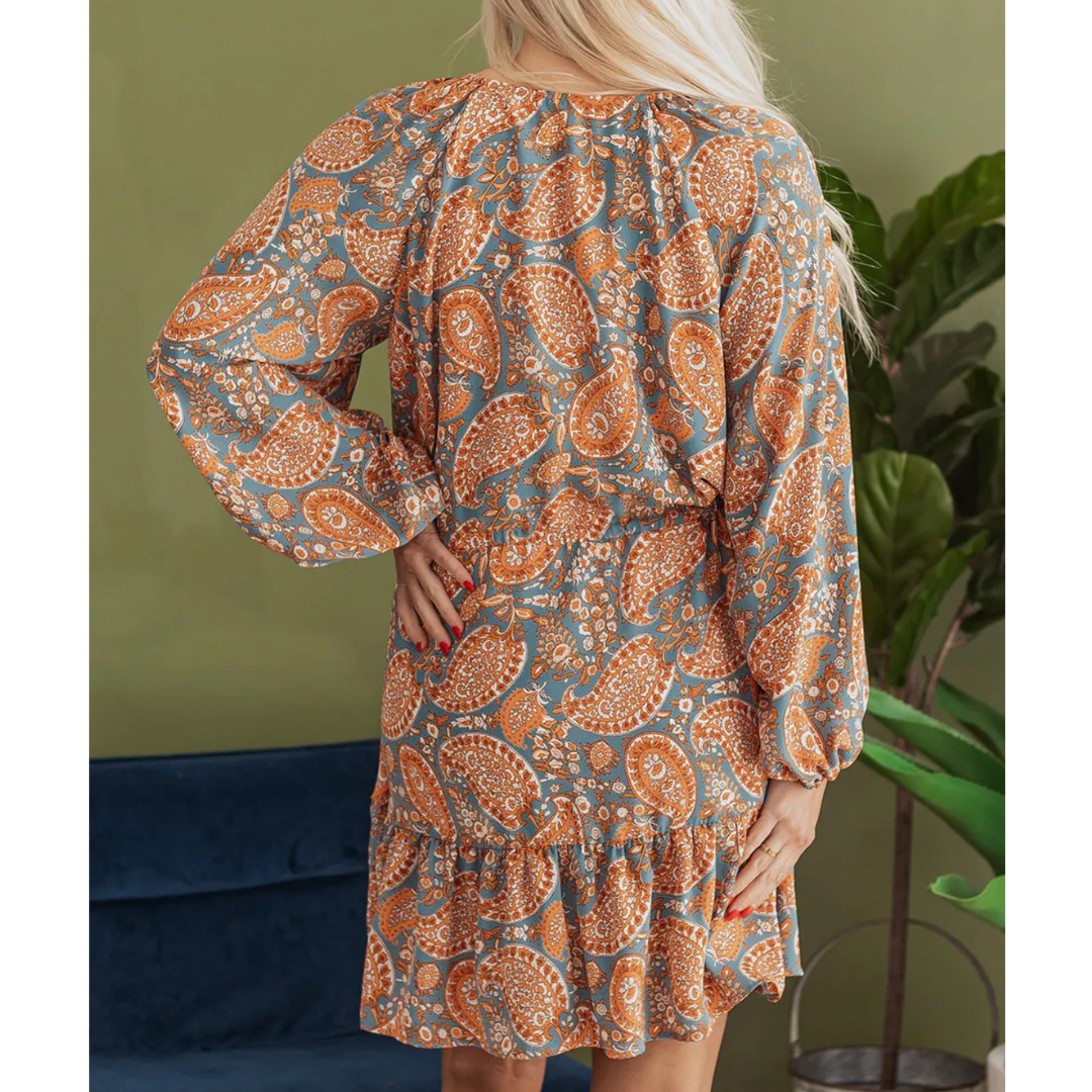 Golden Paisley Breeze Dress
