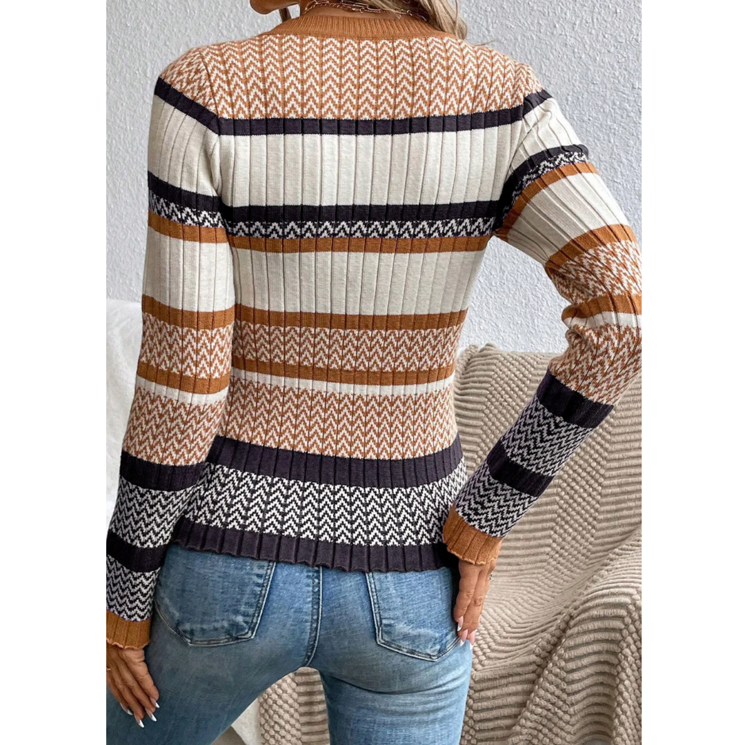 Autumn Rhythm Striped Sweater