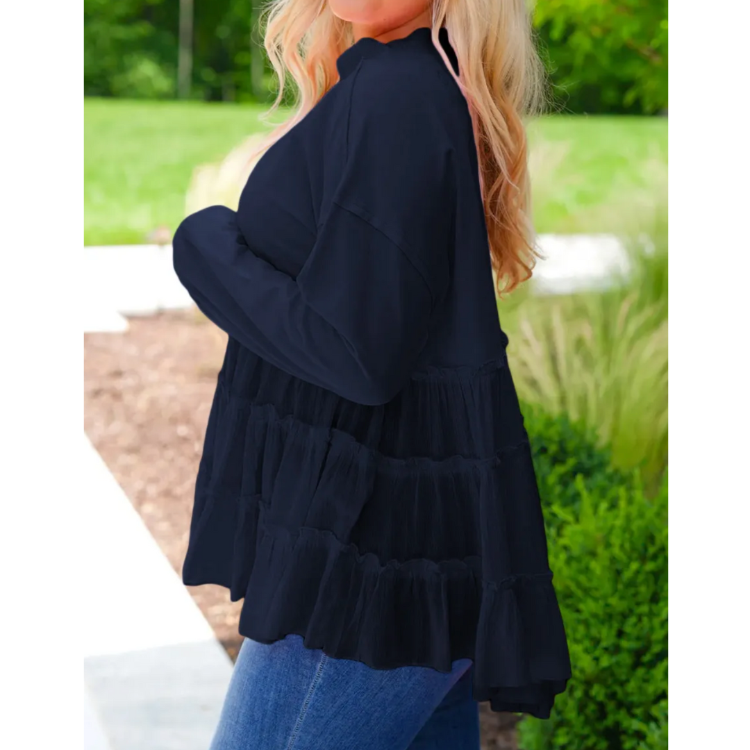 Midnight Ruffle Bliss Top