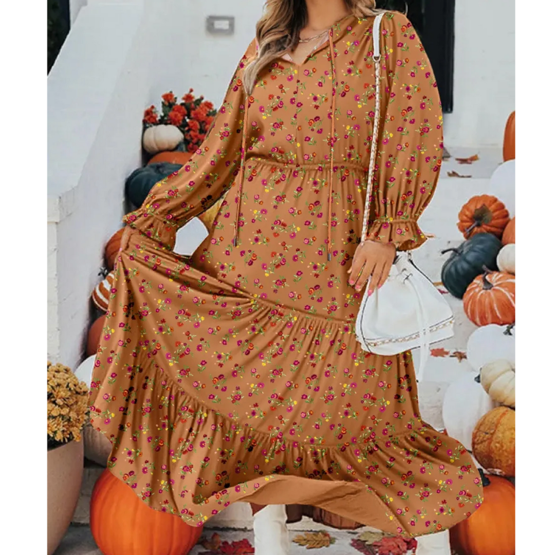 Autumn Bloom Maxi Dress