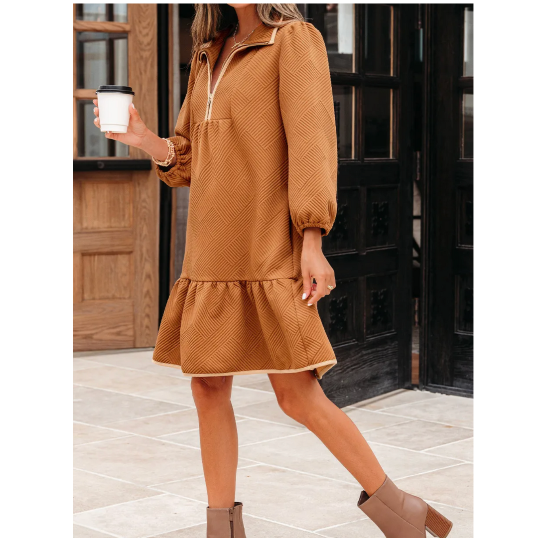 Golden Roast Zip Dress