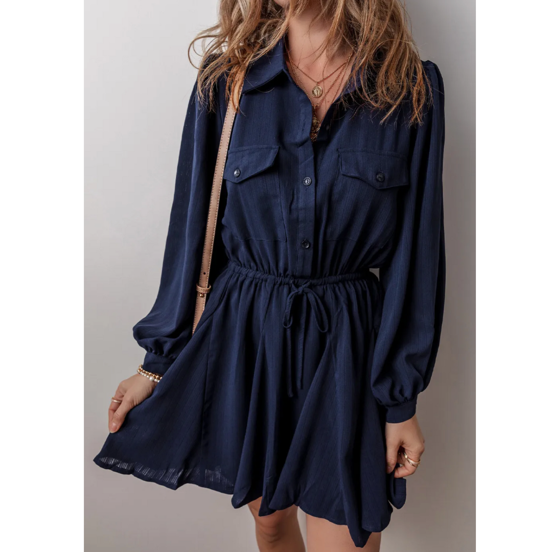 Midnight Breeze Shirt Dress