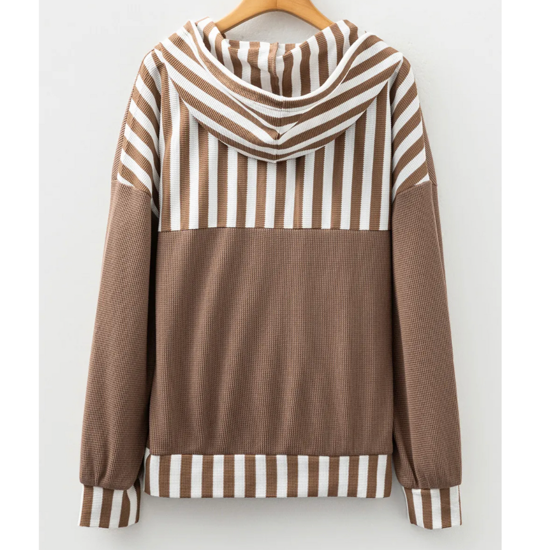 Mocha Stripe Escape Hoodie