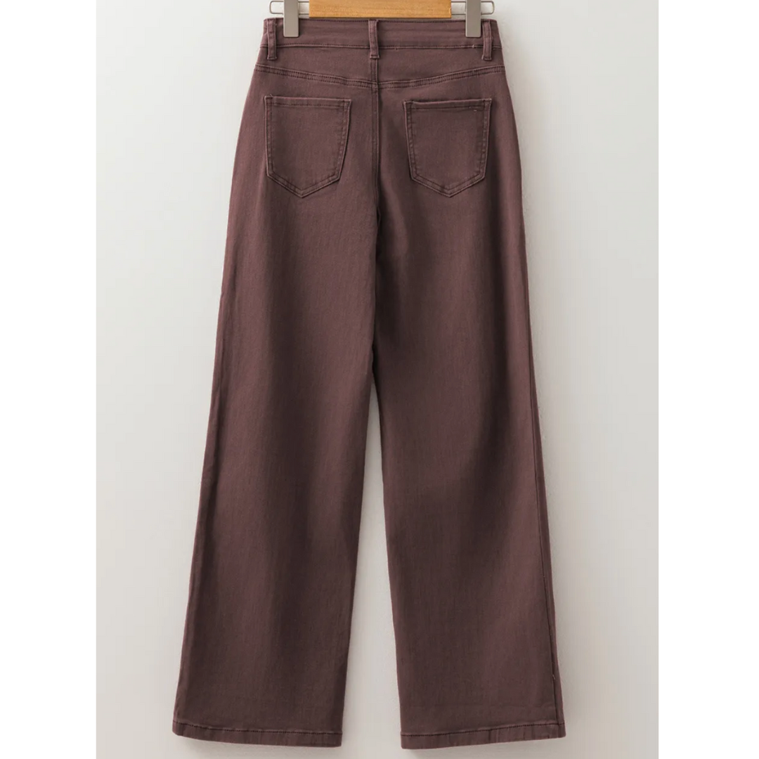 Mocha Horizon Wide-Leg Jeans