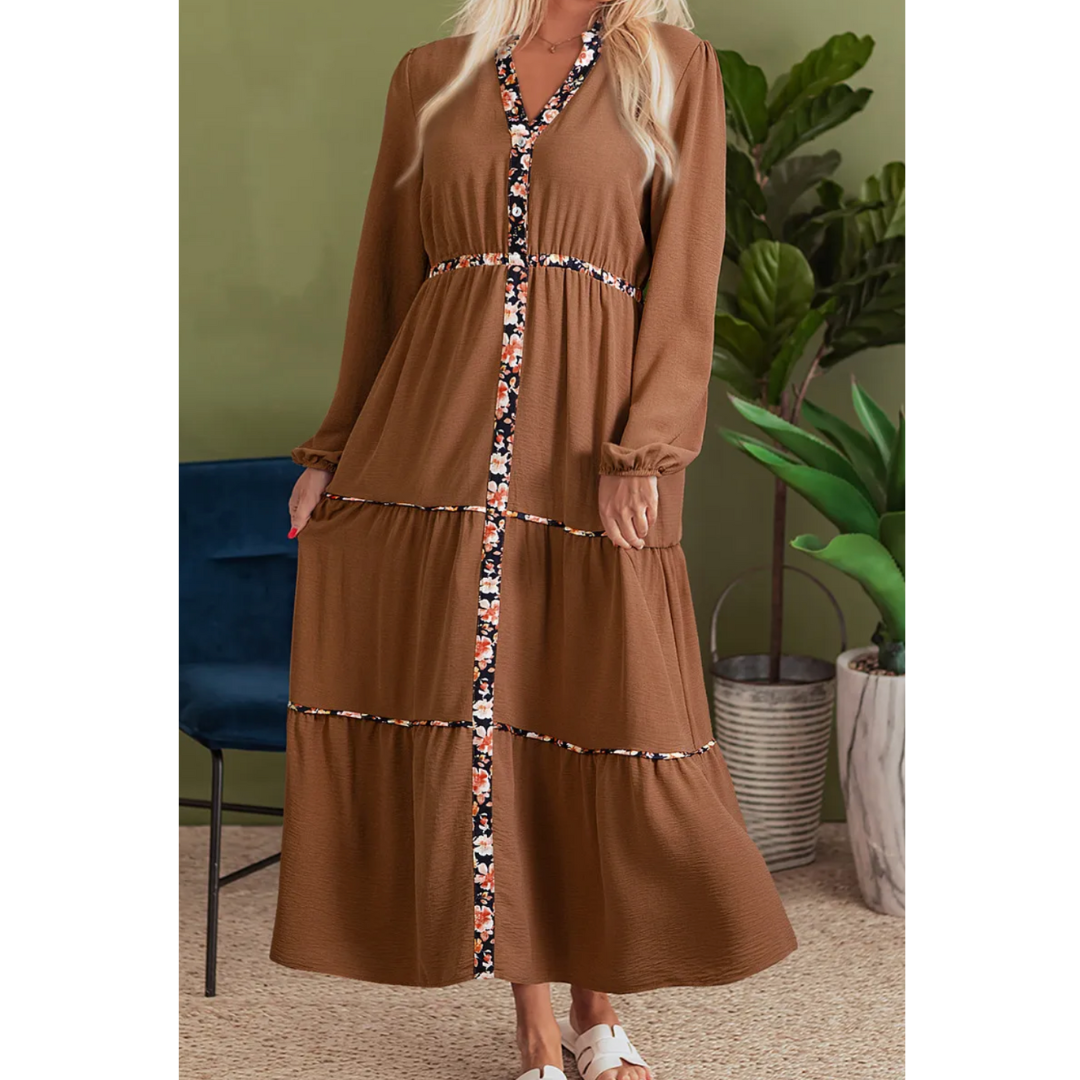 Autumn Bloom Maxi Dress