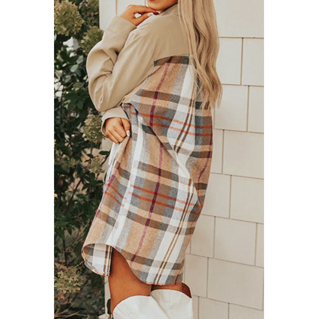 Autumn Trails Plaid Shirt Dress