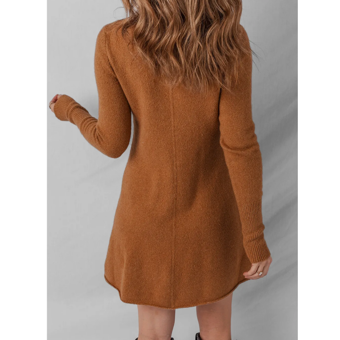 Caramel Glow Sweater Dress