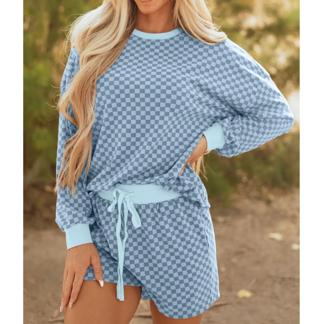 Checkerboard Bliss Shorts Set