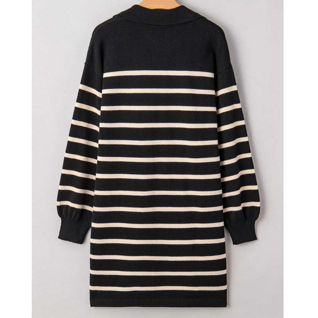 Metro Stripes Sweater Dress