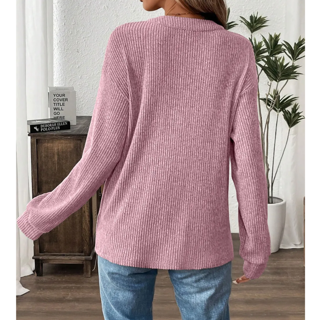 Cozy Charm Waffle Henley