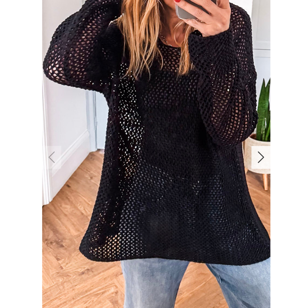 Coastal Breeze, Open Knit Lightweight Sweater
