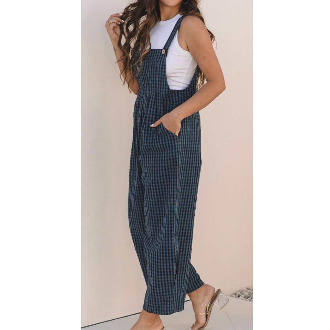 The Easy Days Gingham Wide-Leg Jumper