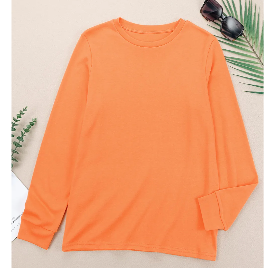 Tangerine Glow Long Sleeve Tee Shirt