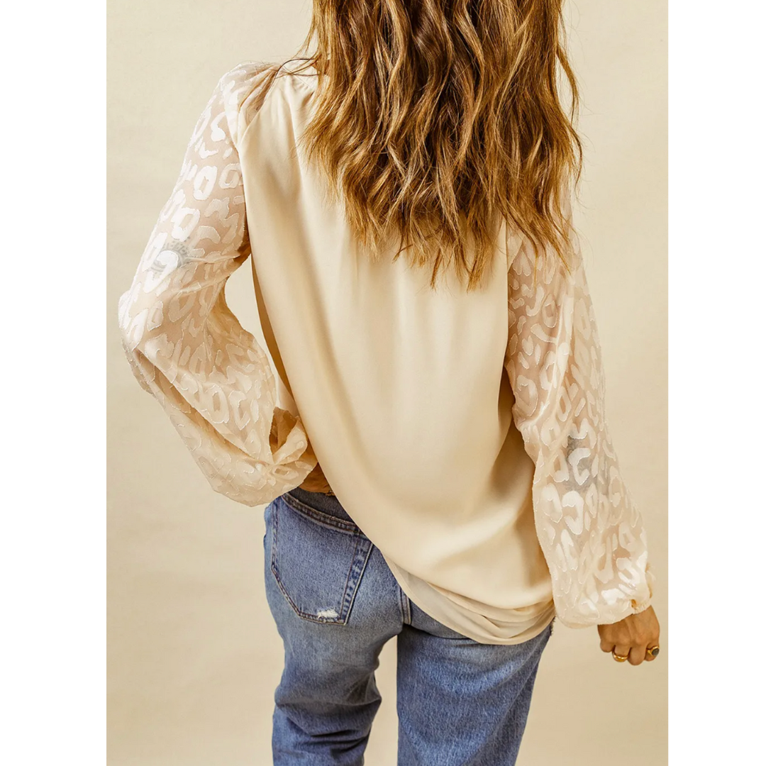 Whispered Wilds Sheer Sleeve Top