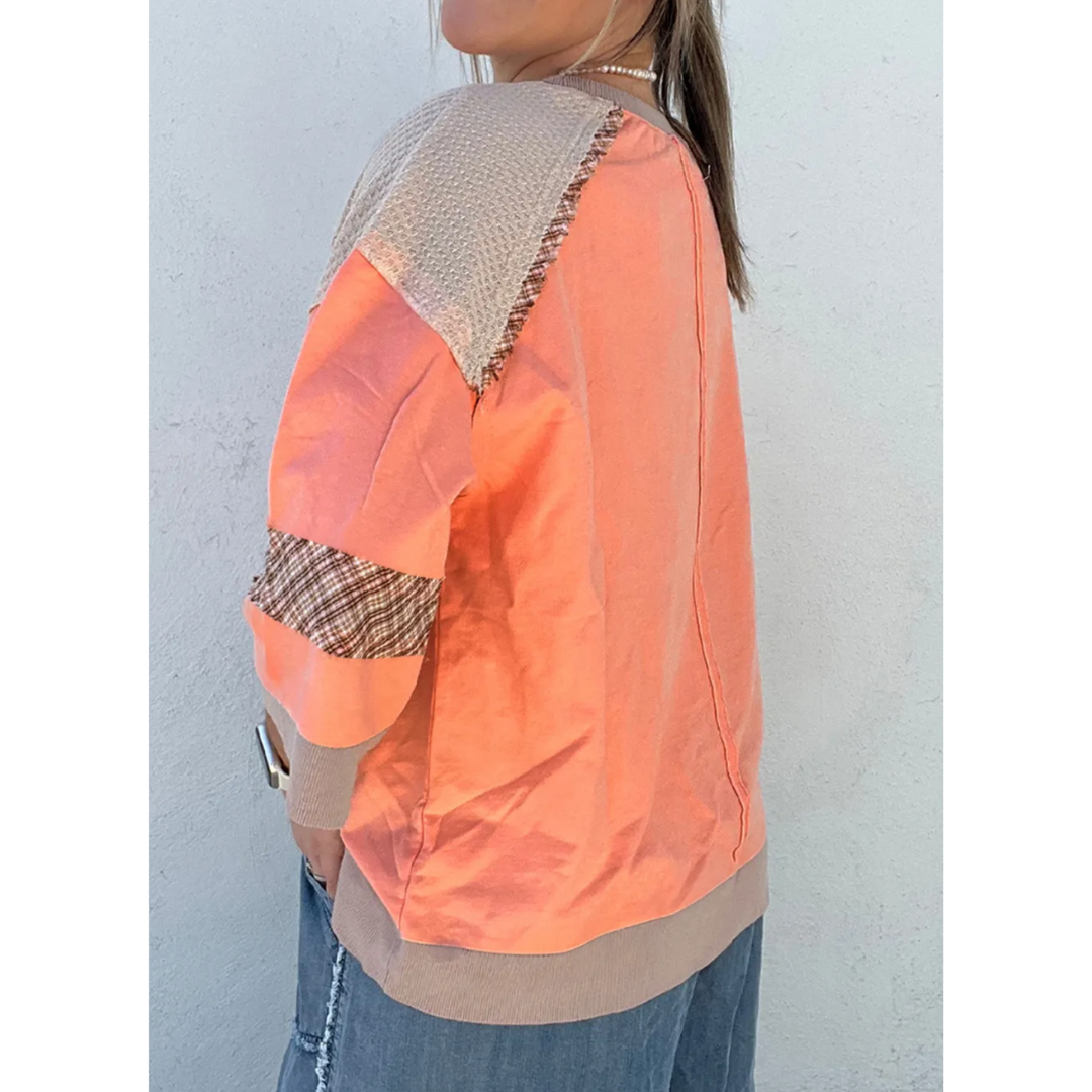 Peach Blossom Patchwork Top