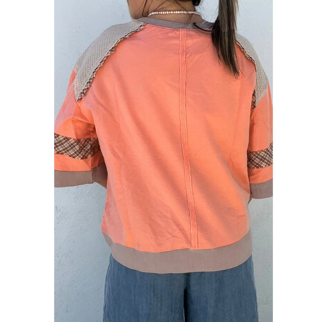 Peach Blossom Patchwork Top