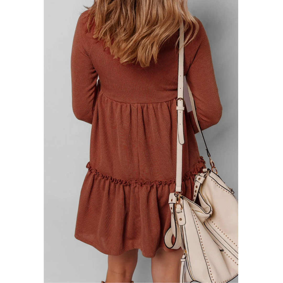 Chestnut Charm Babydoll Dress