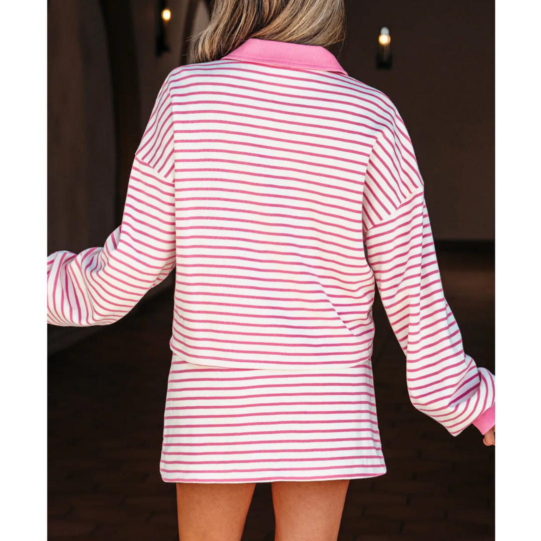 Coastal Breeze Striped Skort Set