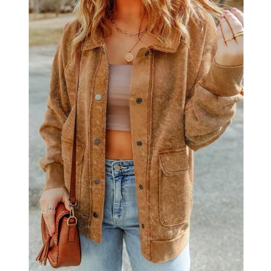 Rustic Charm Mineral Wash Shacket