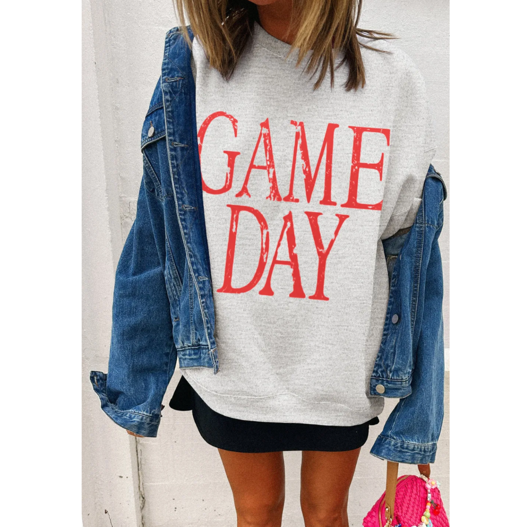 Game Day Girl, Long Sleeve Oversize Graphic Pullover