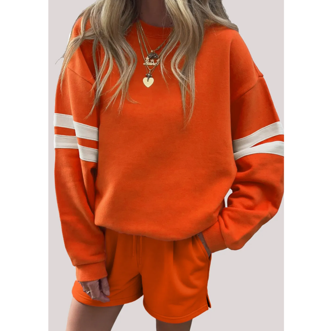 Varsity Vibes, 2-Piece Pullover & Shorts Set