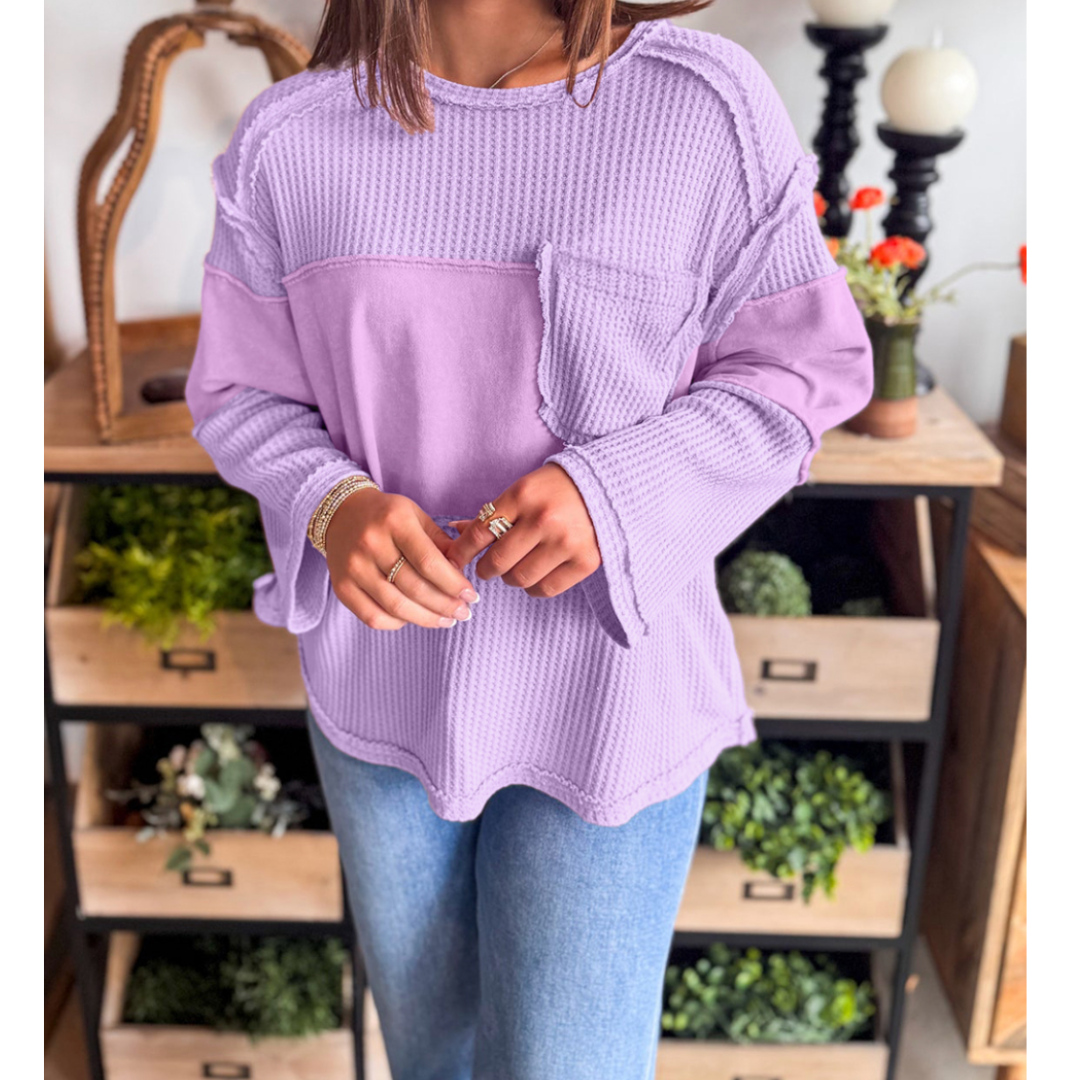 Lavender Bliss Waffle Knit Top