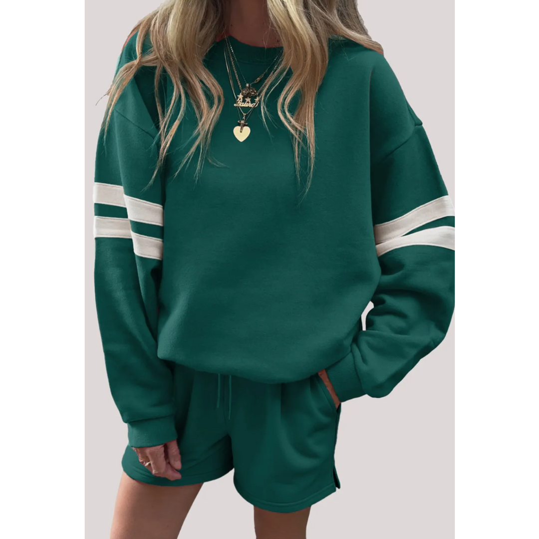 Varsity Vibes, 2-Piece Pullover & Shorts Set