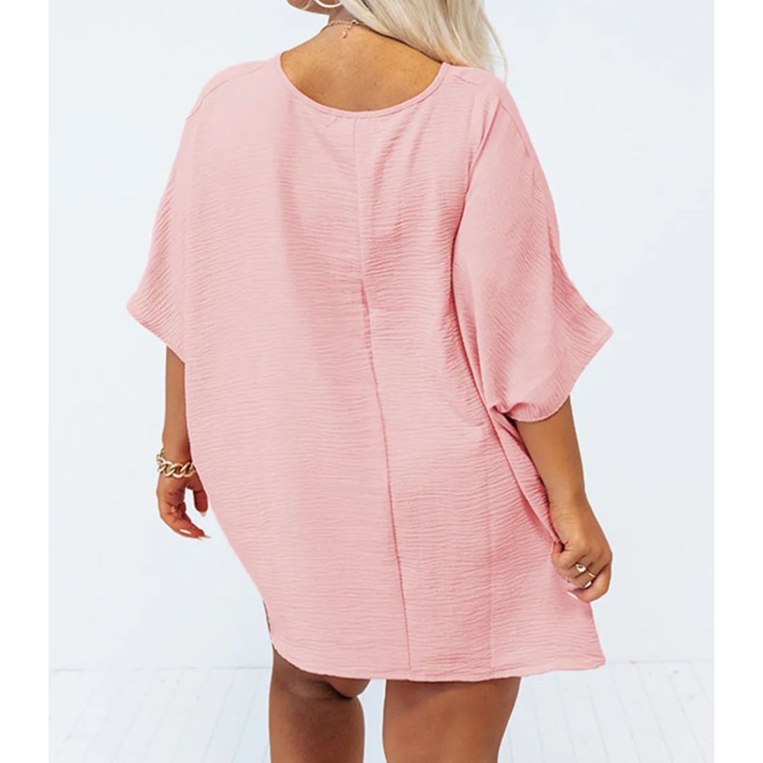 Dreamy Kind Of Day, Short Sleeve Oversize Tunic (1X-4X)