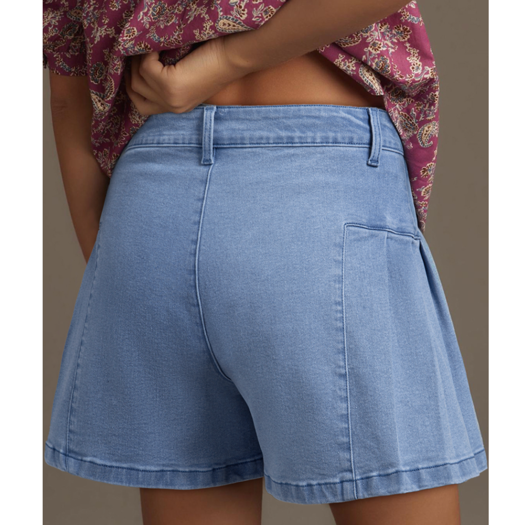 Answer The Call, High Waist Stretchy Denim Shorts