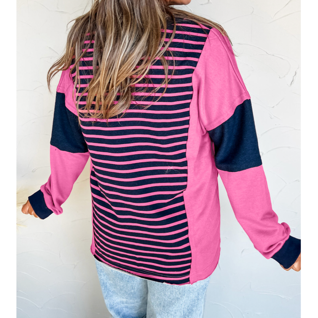 Call Me Bold, Striped Colorblock Long Sleeve Top